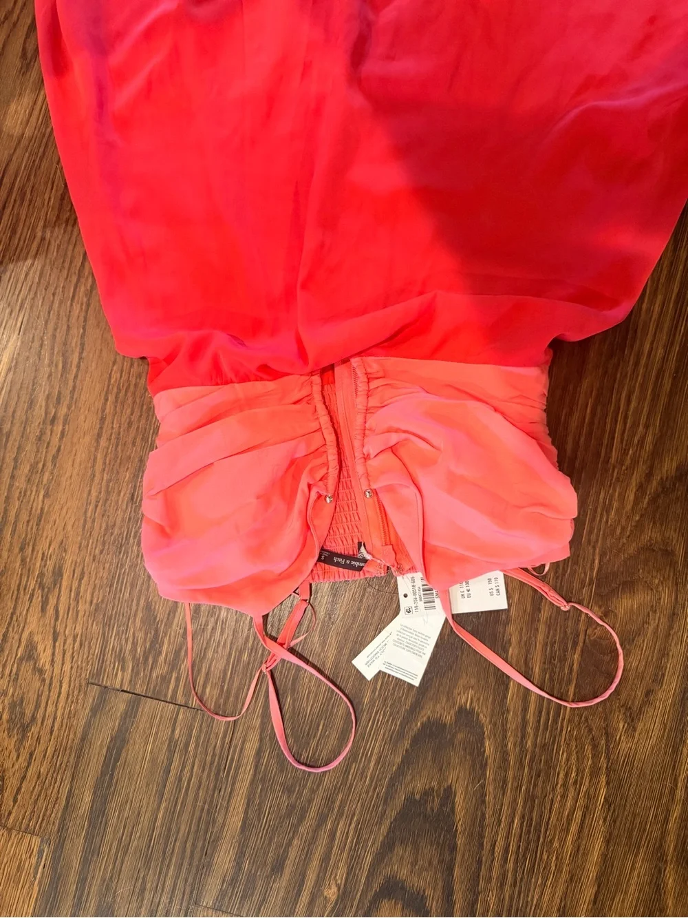 Abercrombie & Fitch Pink and Red Maxi Dress with Spaghetti Straps